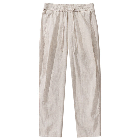 Herren Leinen-Baumwollhose mit elastischem Bund und Tunnelzug Shop Nory