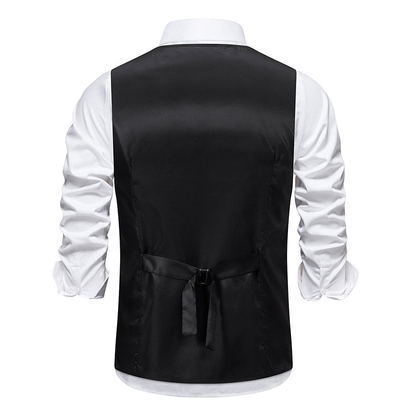 Herren elegante Anzugweste mit feinen Details und praktischen Taschen
