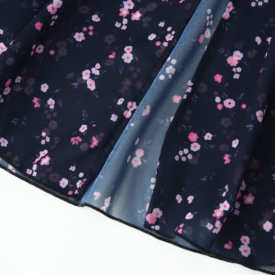 Damen Maxikleid mit Volants, V-Ausschnitt und floralem Chiffon-Look Shop Nory