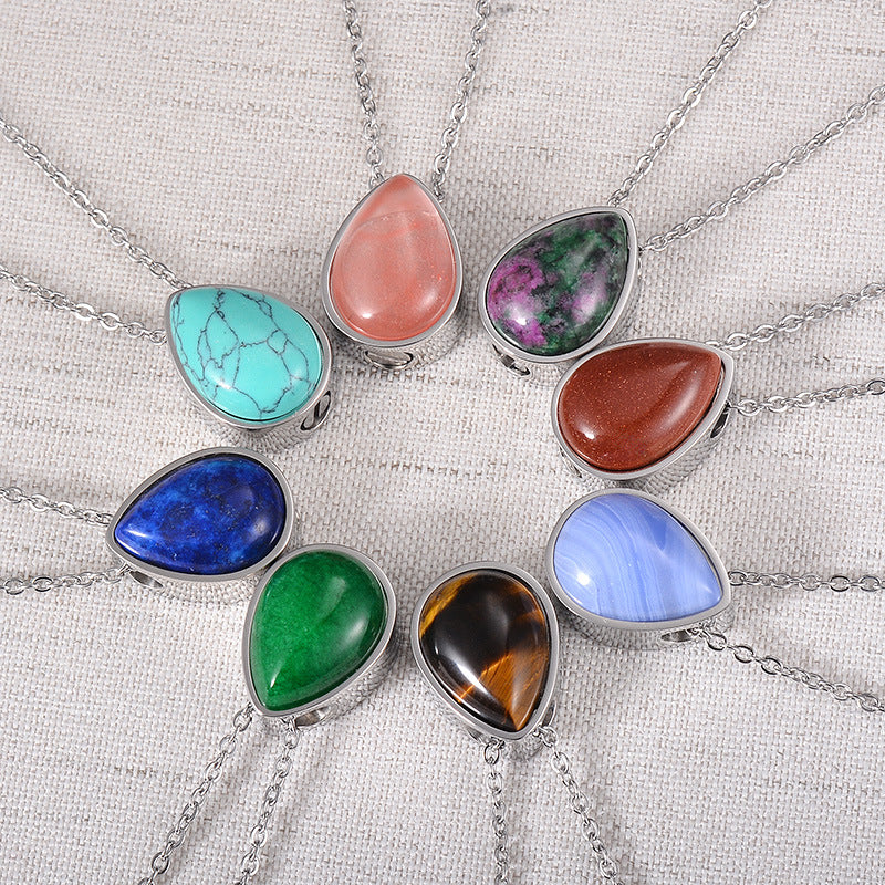 Damen Halskette mit tropfenförmigem Kristallanhänger aus hochwertigem Silber Shop Nory