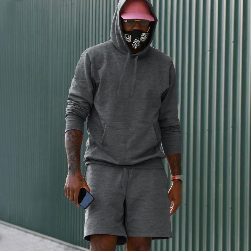 Herren Hoodie-Shorts-Set mit Kängurutasche