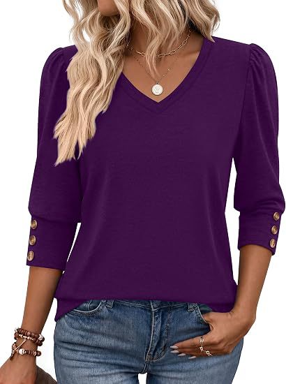 Damen Leopardenmuster V‑Neck Bluse mit 3/4-Ärmeln und geraffter Vorderpartie Shop Nory