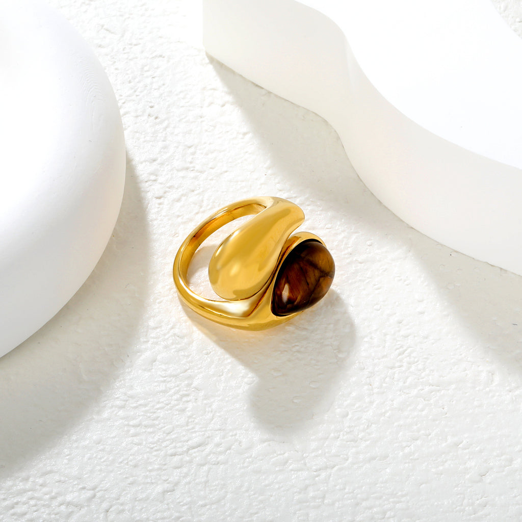Damen Ring mit innovativem Schwungdesign und edler Perlenakzent Shop Nory