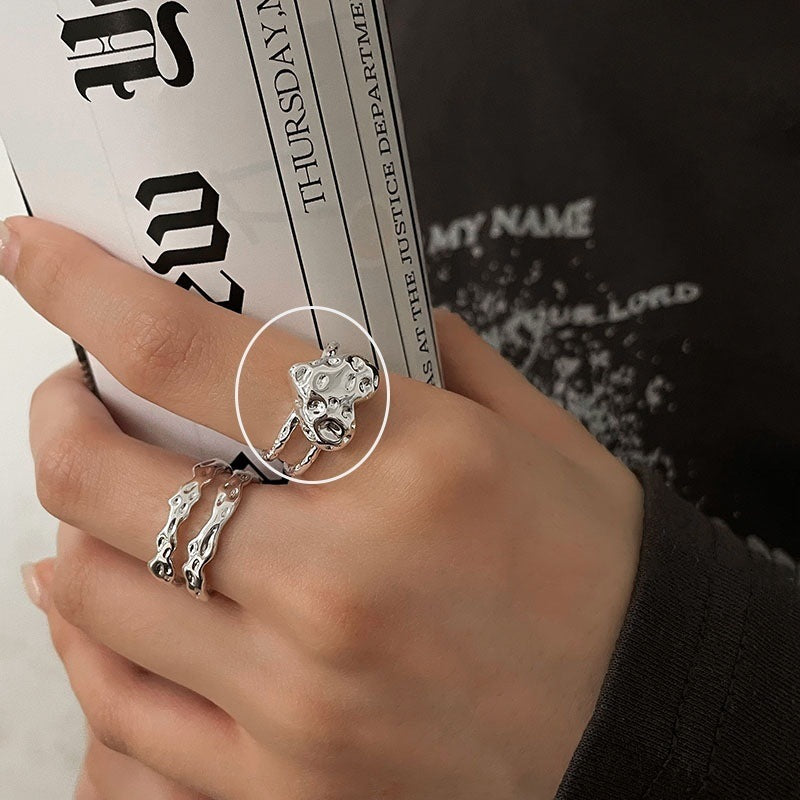 Damen Offener Ring mit innovativem Textur- und Designkonzept Shop Nory