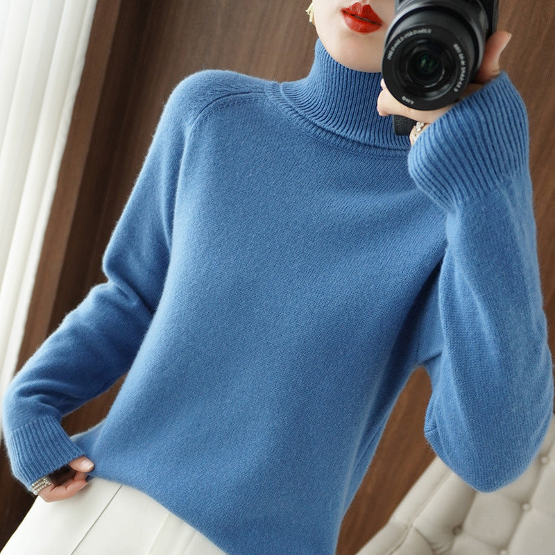 Damen Rollkragenpullover aus weichem Wollmix mit verlängerten Bündchen Shop Nory