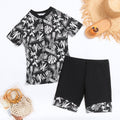 Damen Sportlicher Zweiteiler Badeanzug mit modernem Floral-Design Shopnory