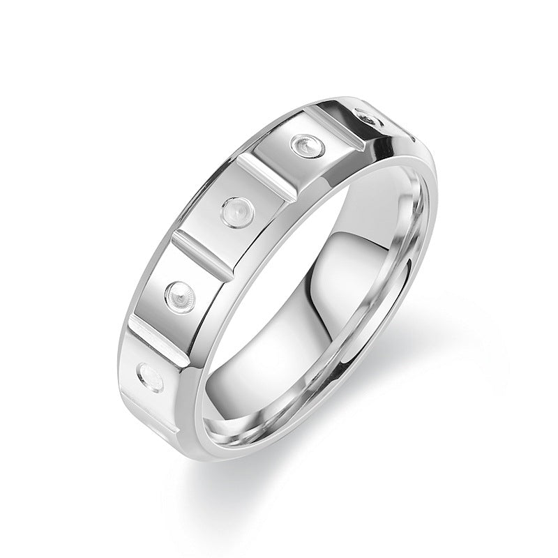Herren Ring mit modernem, strukturiertem Design und funkelnden Akzenten Shop Nory