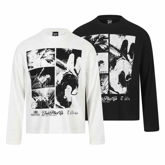 Unisex Langärmeliges Oversize-Sweatshirt mit Collage-Photo-Print und weichem Rundhals Shop Nory