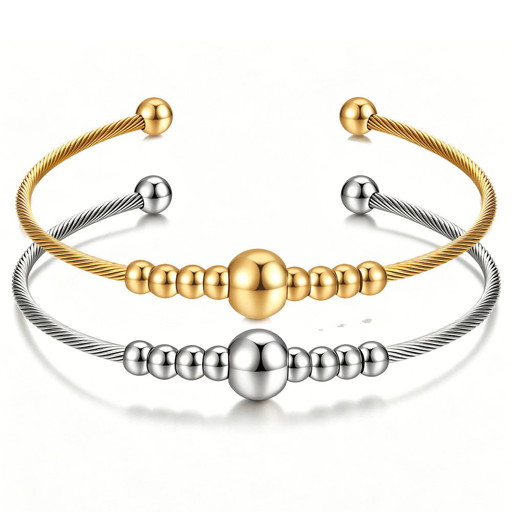 Damen Armreif mit elegantem Drahtdesign und funkelnden Kugeldetails Shop Nory
