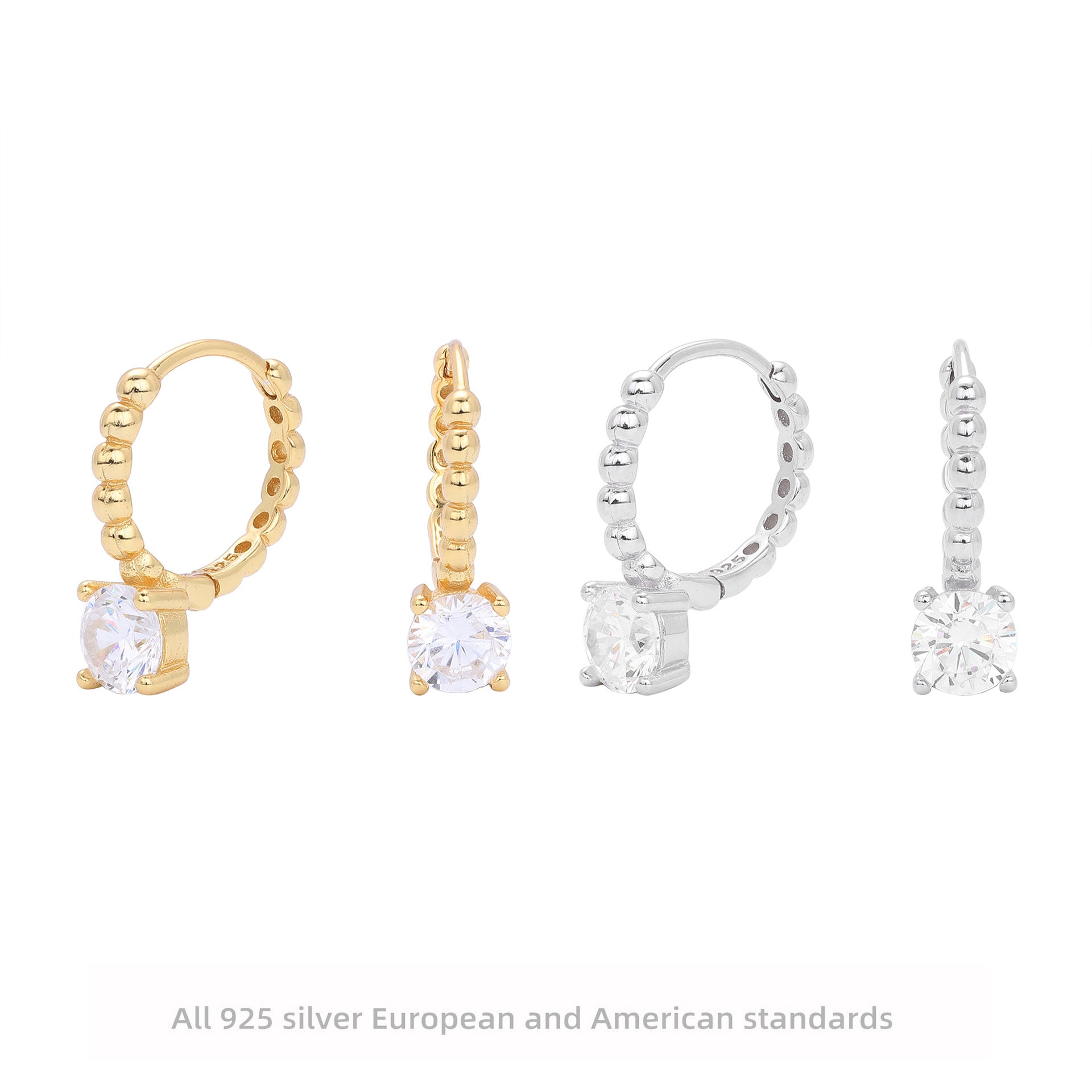 Damen Ohrhänger mit elegantem Zirkon-Anhänger aus hochwertigem 925 Sterling Silber Shop Nory