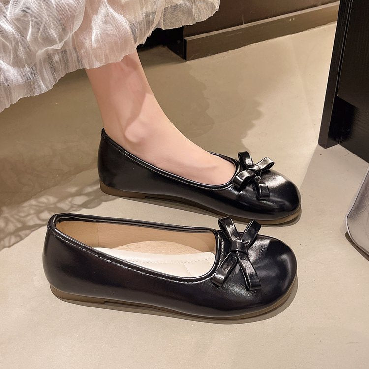 Damen elegante Ballerinas mit zierlichem Schleifenakzent