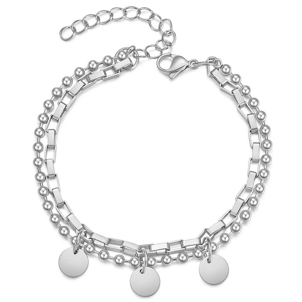 Damen Armband mit trendigem Doppel-Design und Anhängern Shop Nory