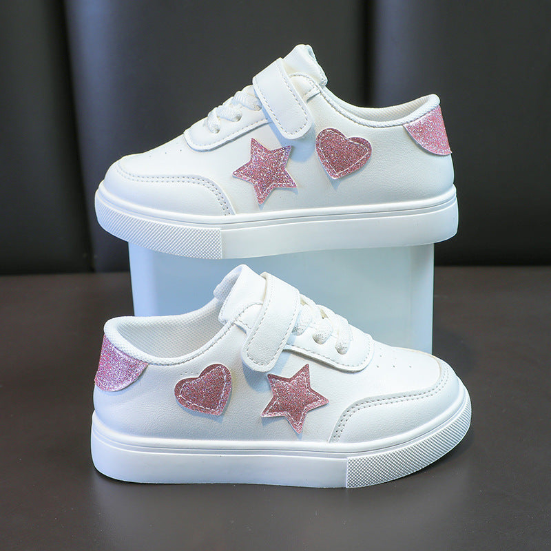 Damen Plateausneaker mit Klettverschluss und glitzernden Herz‑ und Sternapplikationen Shop Nory