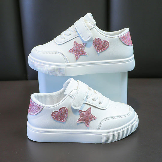 Damen Plateausneaker mit Klettverschluss und glitzernden Herz‑ und Sternapplikationen Shop Nory