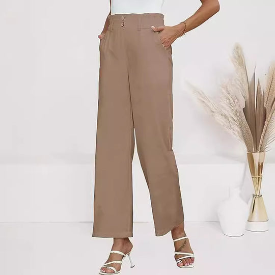 Damen Hochtaillierte Palazzo-Hose mit Paperbag-Bund Shop Nory