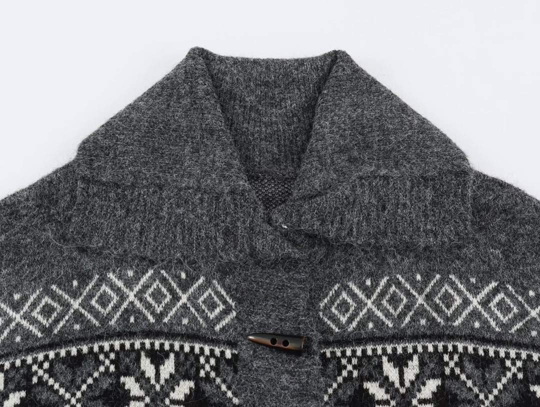 Damen Norwegisch gemusterter Wollmix-Dufflecoat mit Schalkragen und Knebelverschlüssen Shop Nory