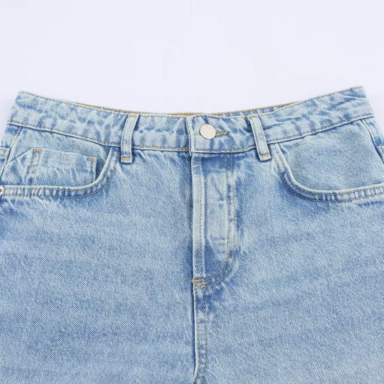 Damen weite Jeans mit floralen Spitzenapplikationen