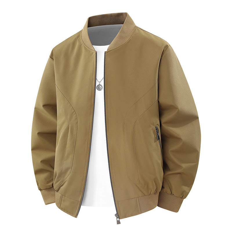 Herren Leichte winddichte Bomberjacke mit Rippbündchen und Reißverschlusstaschen Shop Nory