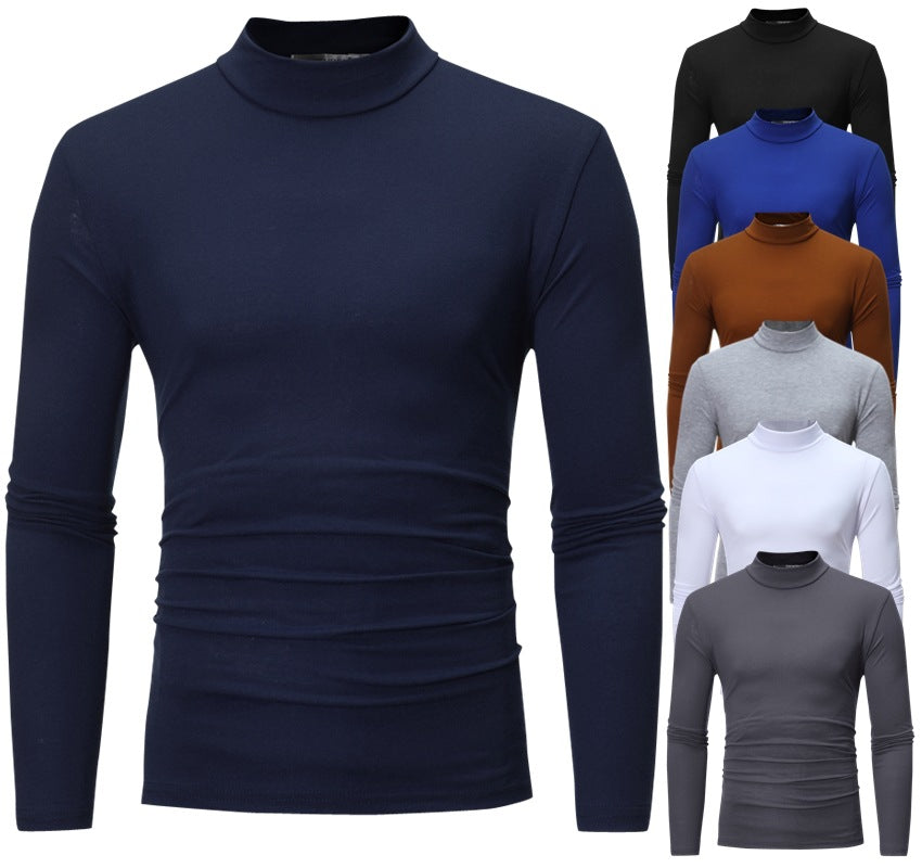 Herren tailliertes Langarm-Stehkragen-Shirt aus Stretchjersey Shop Nory