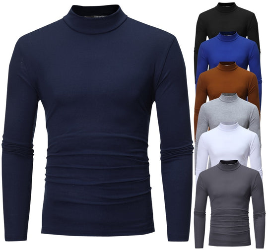 Herren tailliertes Langarm-Stehkragen-Shirt aus Stretchjersey Shop Nory