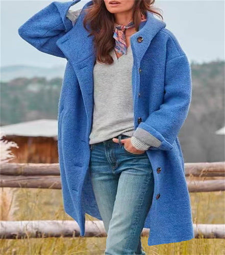 Damen Oversized Wollmantel im casual Look