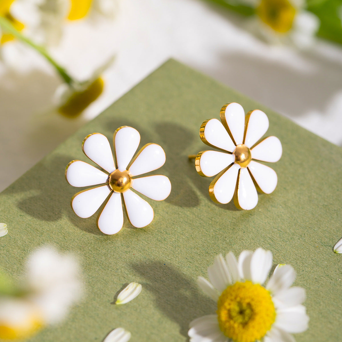 Damen Ohrhänger im floralen Design aus hochwertigem Edelstahl Shop Nory