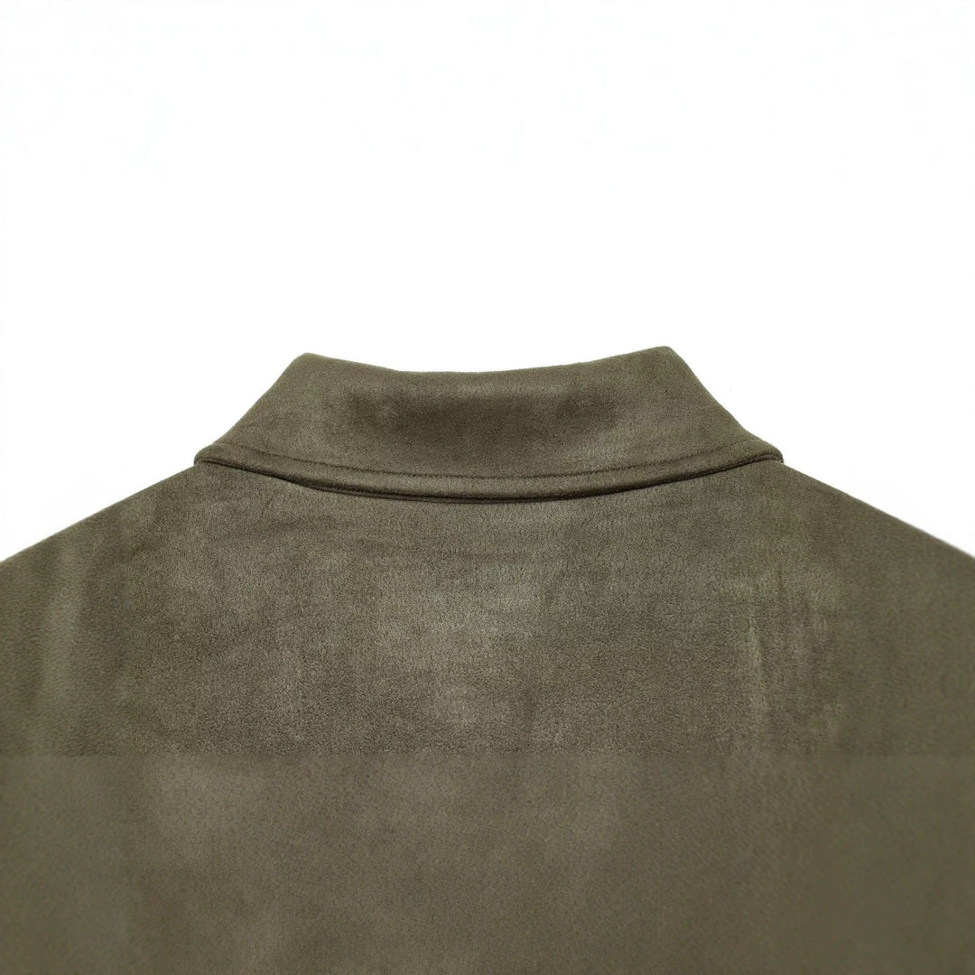 Damen Kurzjacke aus Velourslederimitat mit Hemdkragen und aufgesetzten Taschen Shop Nory