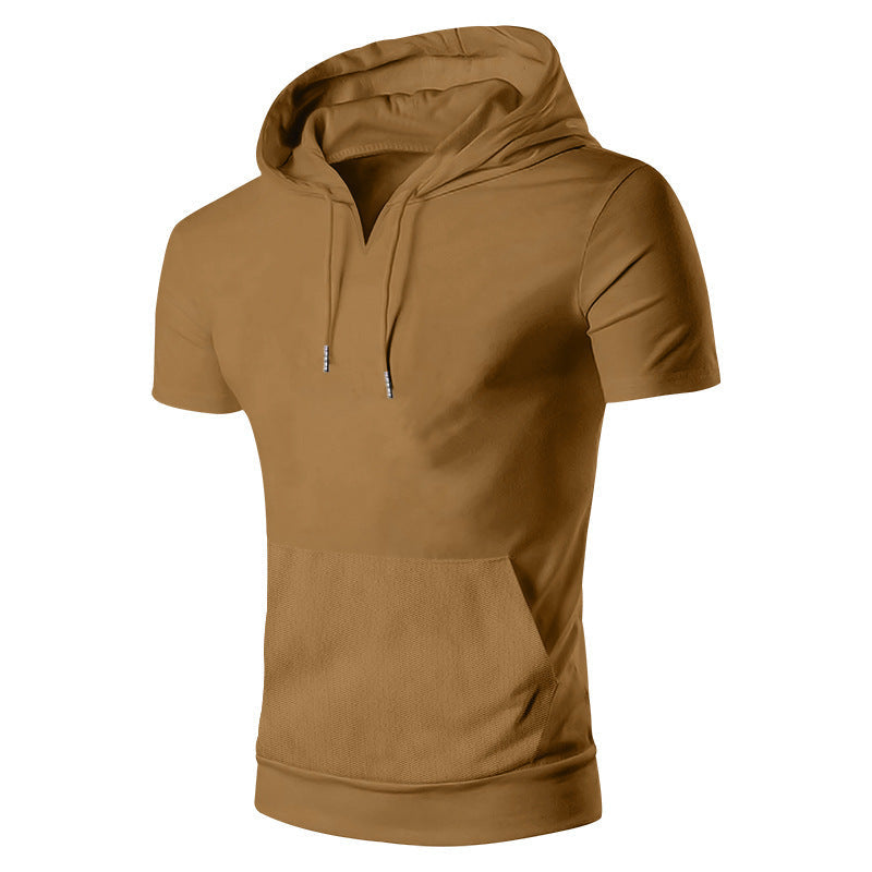 Herren lässiges Kapuzenshirt mit V-Ausschnitt und praktischer Bauchtasche