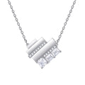 Damen Anhänger-Halskette mit modernem geometrischem Design und funkelnden Zirkonia Shop Nory