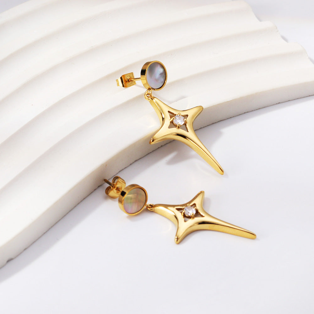 Damen Hängende Ohrstecker mit funkelndem Kristall und eleganter Goldverzierung Shop Nory