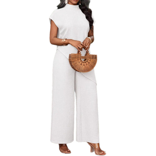 Damen Zweiteiliges Set mit asymmetrischer Tunika und weiten Palazzo-Hosen Shop Nory