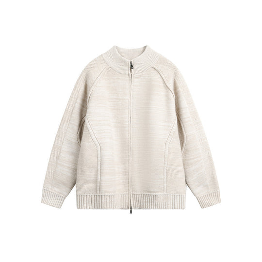 Unisex Strick‑Zipjacke mit Stehkragen, Raglanärmeln und gerippten Bündchen Shop Nory