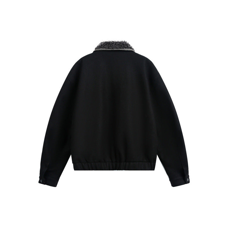 Herren Boxy-Bomberjacke mit Teddykragen, gefütterten Eingrifftaschen und elastischem Saum Shop Nory