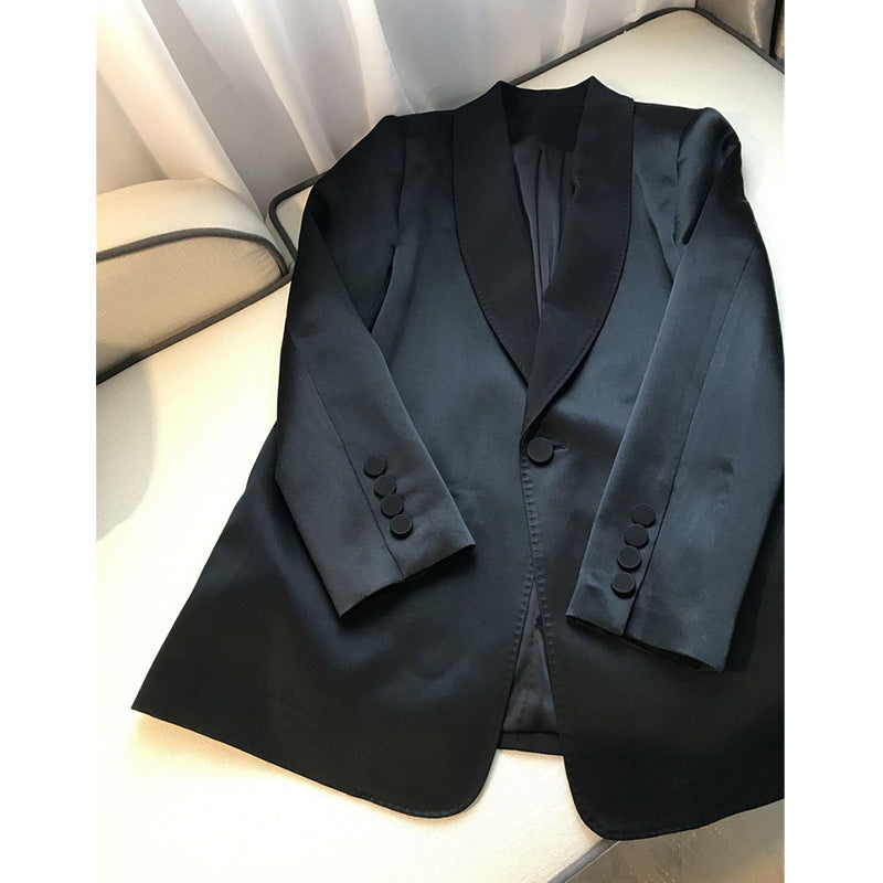 Damen Eleganter Blazer mit schickem Muster und hohem Kragen Shop Nory
