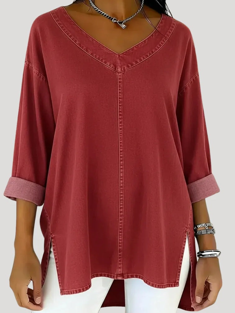 Damen Lässige Denim Tunika