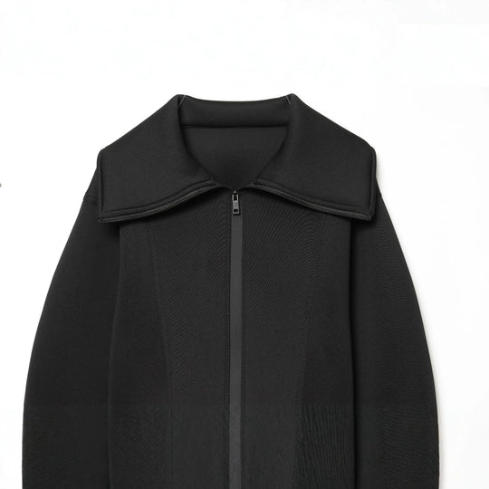Damen Gekürzte strukturierte Jacke im Neopren‑Look mit weitem Schalkragen Shop Nory