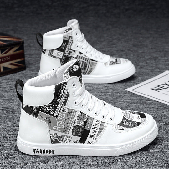 Herren Modische High-Top Sneakers mit einzigartigem Grafikdesign