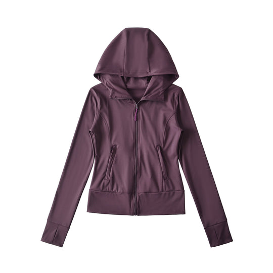 Damen Kapuzen-Sportjacke mit durchgehendem Reißverschluss, taillierter Passform und integrierten Reißverschlusstaschen Shop Nory