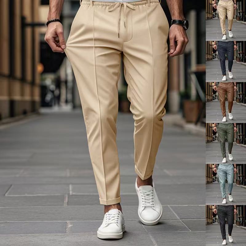 Herren elegante Freizeit-Hose mit elastischem Bund und seitlichen Eingrifftaschen