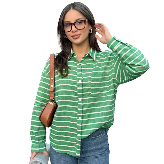 Damen Lässige Streifenbluse Shop Nory