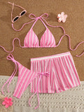 Damen Triangel-Bikini mit luftiger Rüschenshorts