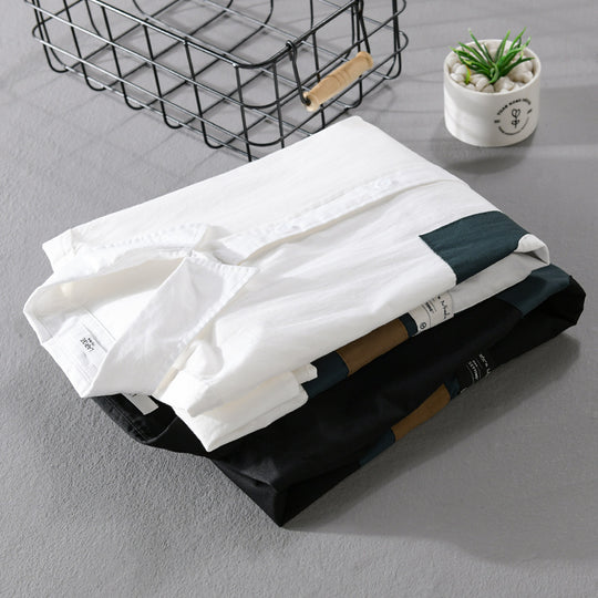 Herren Overshirt-Hemd mit geometrischem Patch-Design und Relaxed-Fit Shop Nory