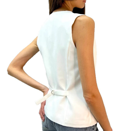 Damen Weste mit elegantem V-Ausschnitt und dekorativen Knöpfen
