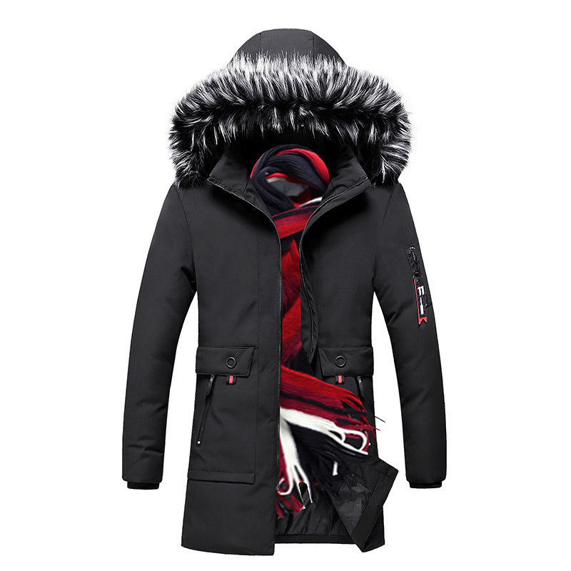 Herren Parka mit Kunstfellkapuze und thermischer Isolierung sowie Multifunktions-Taschen Shop Nory