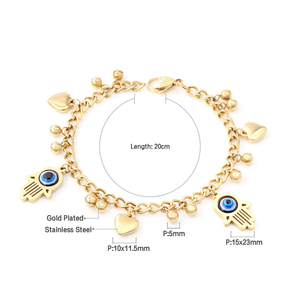 Damen Armband mit farbenfrohen Perlen und hochwertiger Edelstahl-Kette Shop Nory