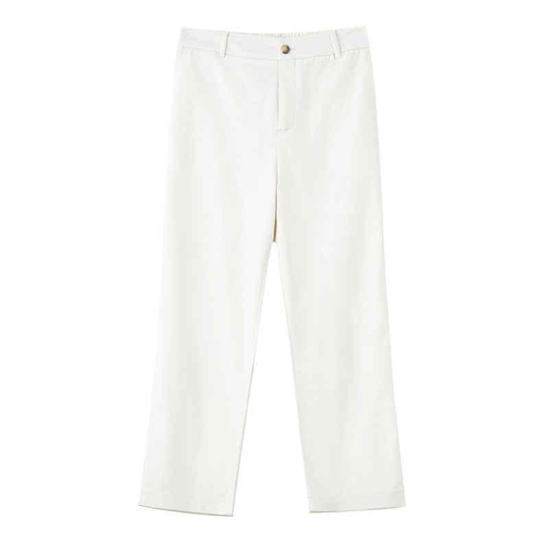 Damen elegante Cropped Stoffhose