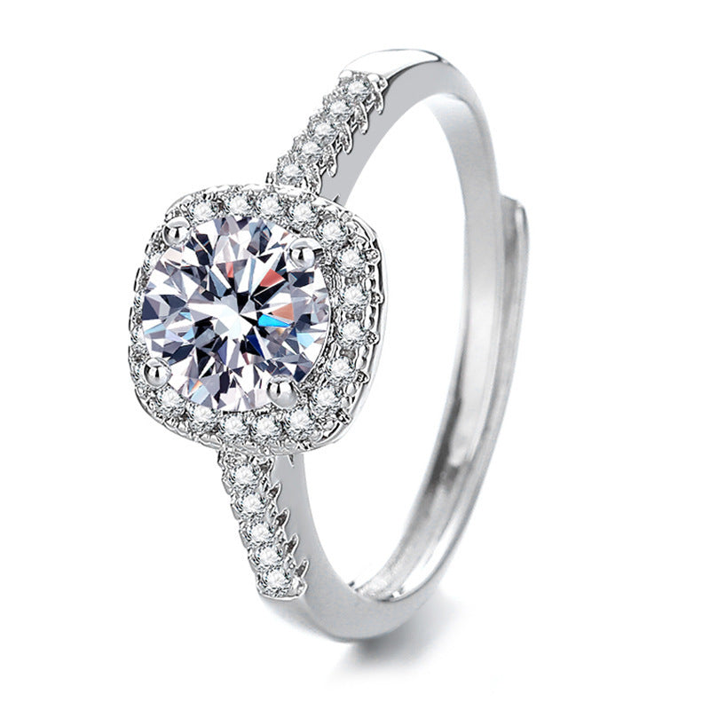 Damen eleganter Solitär-Ring mit funkelndem Zirkonia Shop Nory