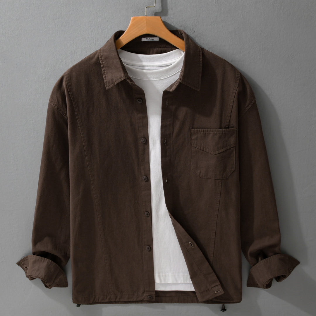 Herren Leichtes Overshirt-Jackett aus Baumwollmix mit aufgesetzter Brusttasche Shop Nory