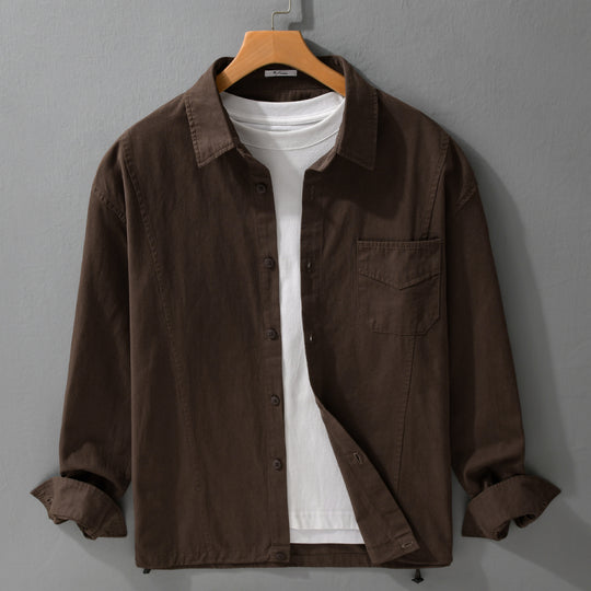 Herren Leichtes Overshirt-Jackett aus Baumwollmix mit aufgesetzter Brusttasche Shop Nory