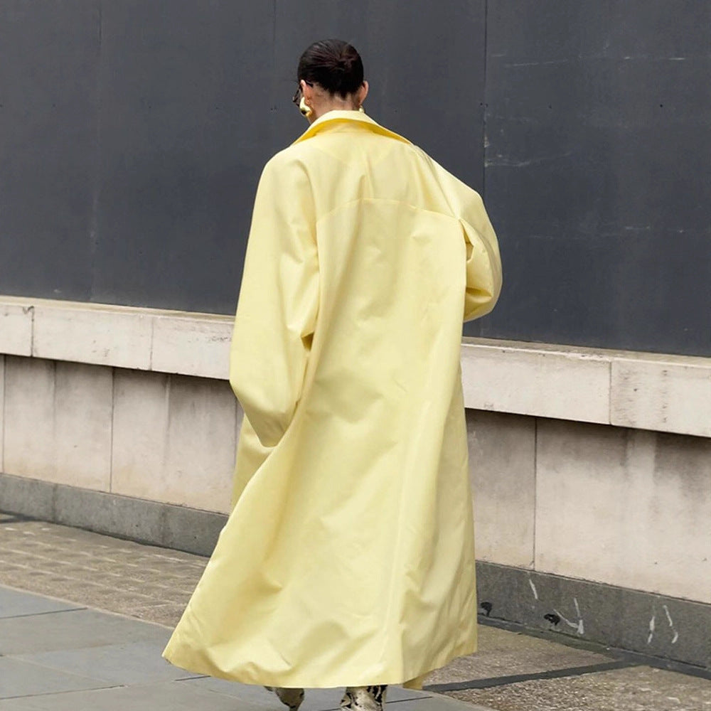 Damen Maxilanger Oversize-Mantel im Cocoon-Schnitt mit verdeckter Knopfleiste Shop Nory